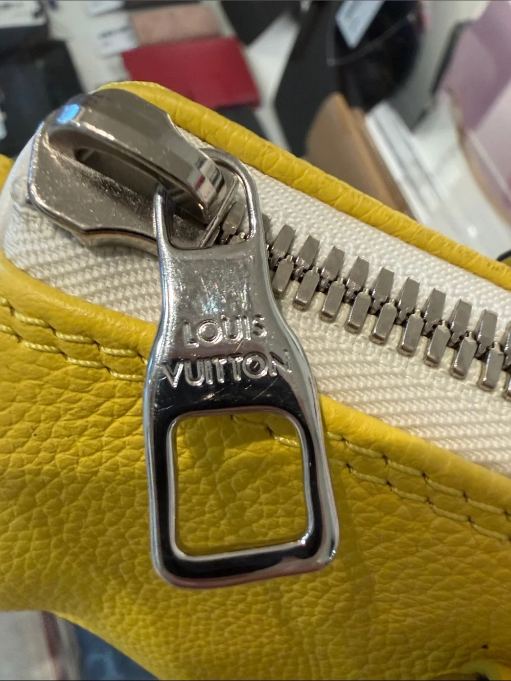 Louis Vuitton Yellow and White Mini Speedy Tote